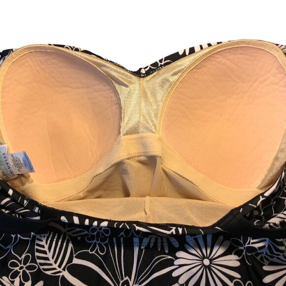 Delta Burke One Piece Swimsuit Black and White Floral Size 18W - Picture 5 of 7